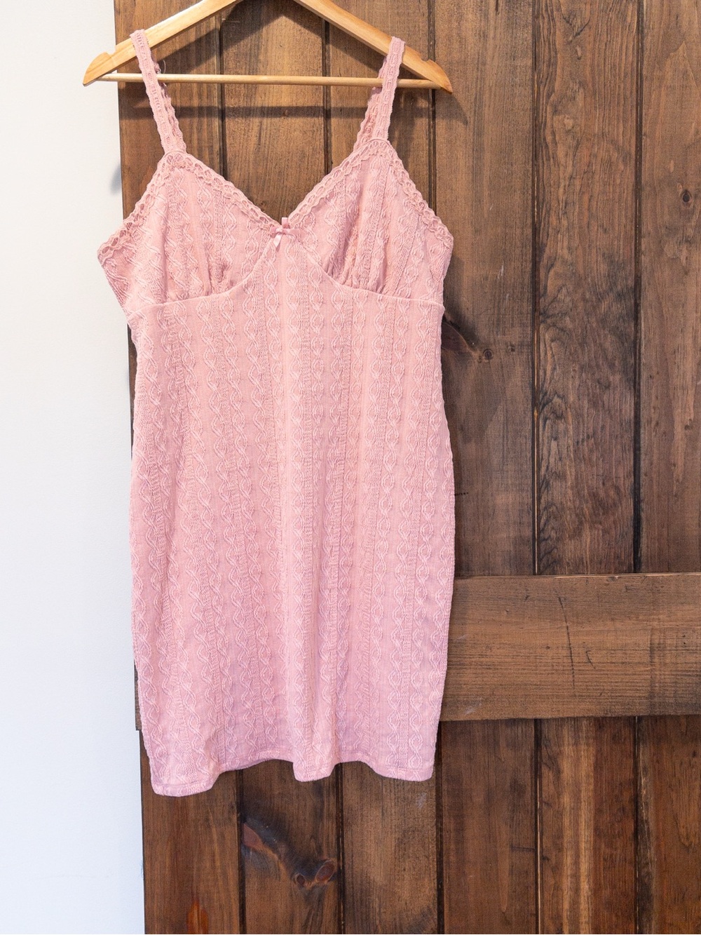 No Boundaries Pink Textured Empire Waist Slip Dress XXL Girly Feminine Romantic